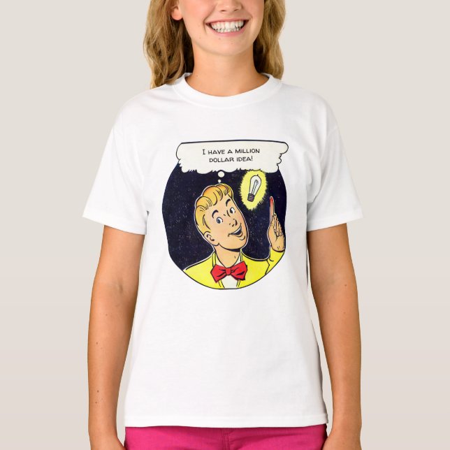 T-shirt Idée en millions de dollars Votre texte Retro Comi (Devant)