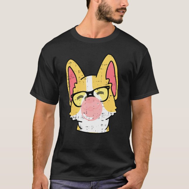 T-shirt Idée Halloween d'animal mignon de corgi bubble-gum (Devant)