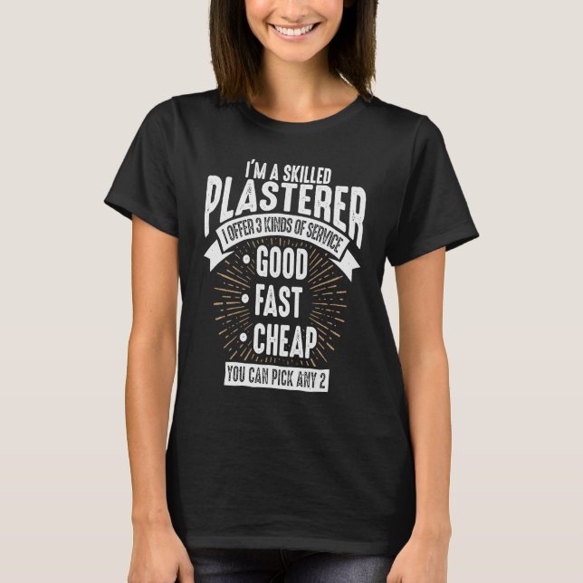 T-shirt Idée Plasterer Compétente Pour Hommes Ou Femmes (Devant)