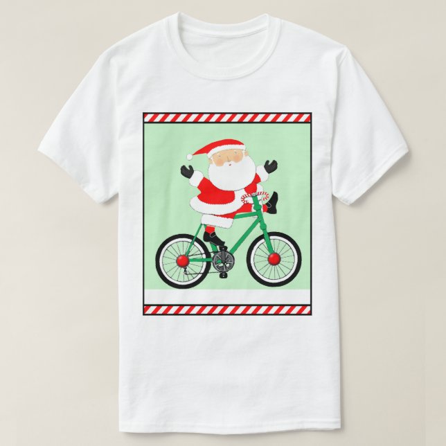 T-shirt Idées cadeaux de Noël Cycliste (Design devant)