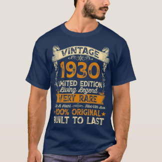 T-shirt Idées Cadeaux vintages 1930 91E Anniversaire Pour 