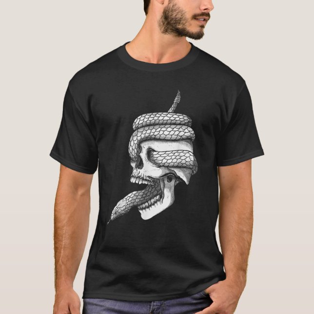 T-shirt Idées de crâne et serpent pour les femmes Goth Emo (Devant)