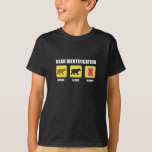 T-shirt Identification de l'ours Funny<br><div class="desc">Les randonneurs,  les campeurs et les amoureux des animaux du parc national et national plaisantent en disant que cette identification d'ours montre des ours noirs,  bruns et rouges. Découvrez ce drôle de design personnalisé sur tee - shirts,  chemises,  tasses,  coques,  cadeaux et vêtements.</div>