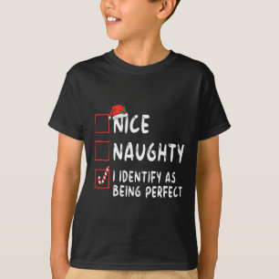 T-shirt Identifier Comme Parfait Fun Naughty Nice Liste Ch