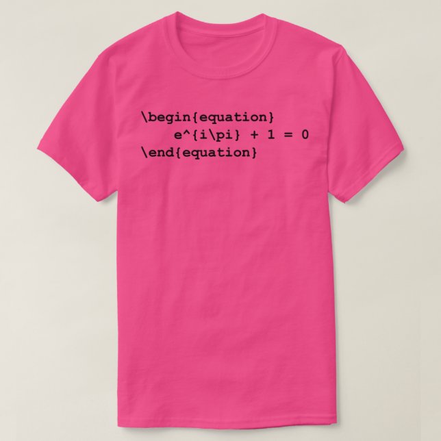 T-shirt Identité Euler Code LaTeX (Design devant)