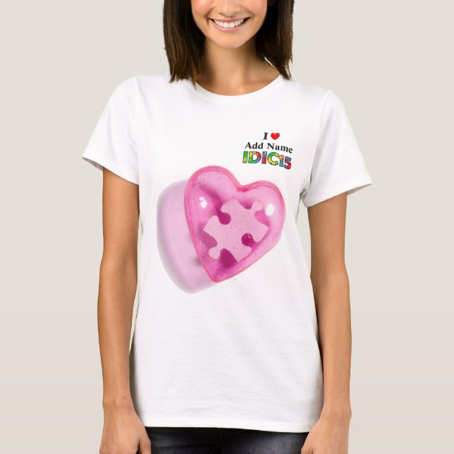 T-shirt IDIC15 Femen Chemise rose Coeur Personnaliser (Devant)