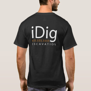 T-shirt iDIG. Excavatrice. Opérateur de pelle rétro.