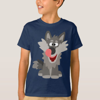 T-shirt idiot mignon d'enfants de loup de bande