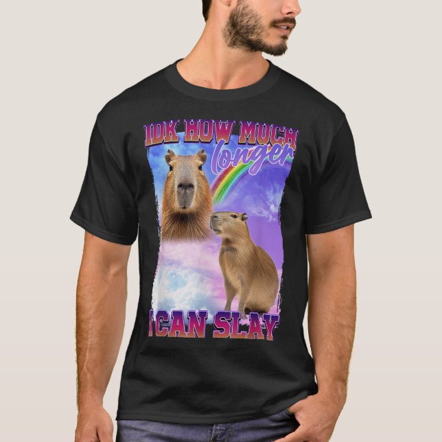 T-shirt Idk Combien De Temps Je Peux Lancer Capybara (Devant)