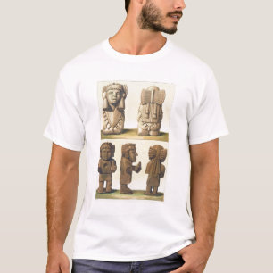 T-shirt Idoles aztèques, Mexique (lithographie de couleur)