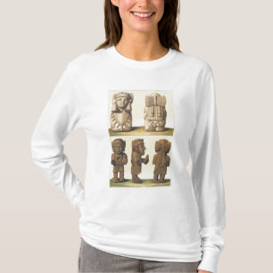 T-shirt Idoles aztèques, Mexique (lithographie de couleur