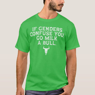 T-shirt If Genders Confuse You Go Milk A Bull vintage