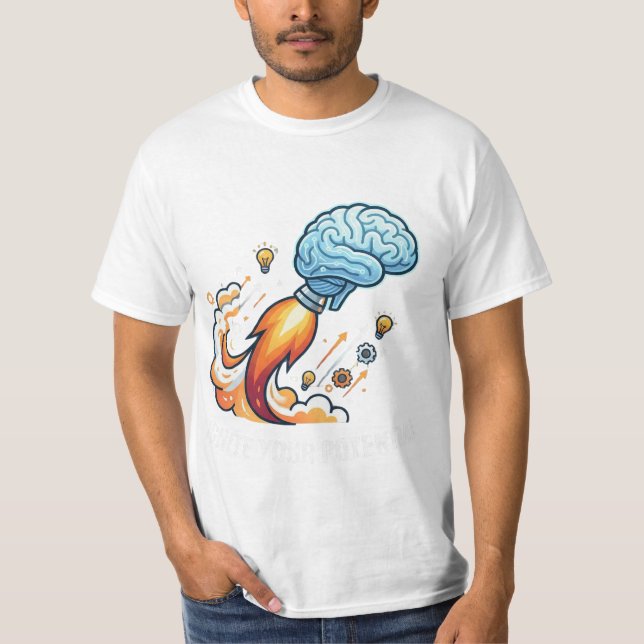 T-shirt Ignite Your Potential Rocket Brain Motivational Gr (Devant)