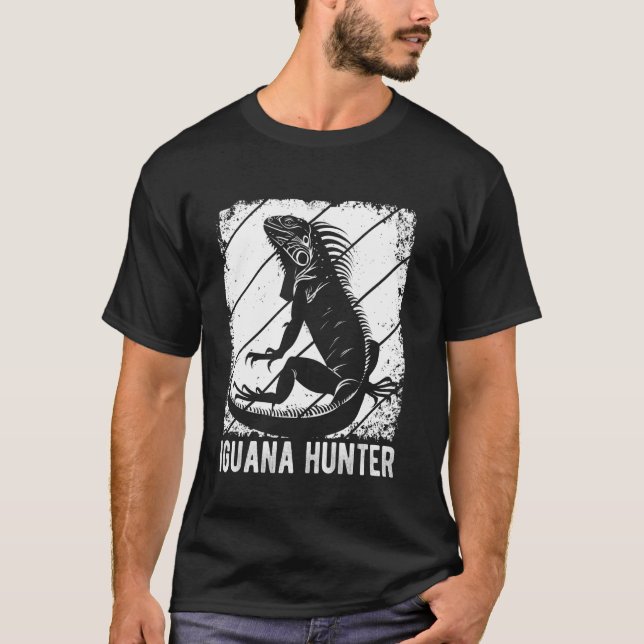 T-shirt IGUANA HUNTER retro iguana design (Devant)