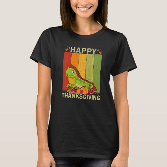 T-shirt Iguana  Retro Graphic Family Matching Thanksgiving (Devant)