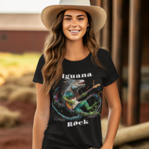 T-shirt Iguana Rockstar dans une musique colorée éclate