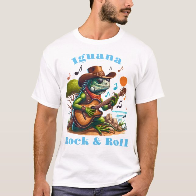 T-shirt Iguana Serenading Swamp Dweller Rock & Roll (Devant)