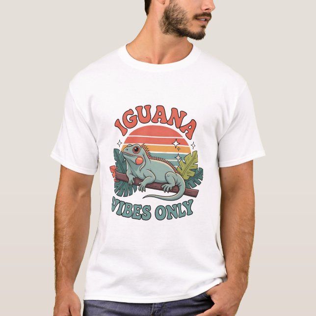 T-shirt Iguana Vibes Only Cute Retro Iguana Reptile Lover  (Devant)