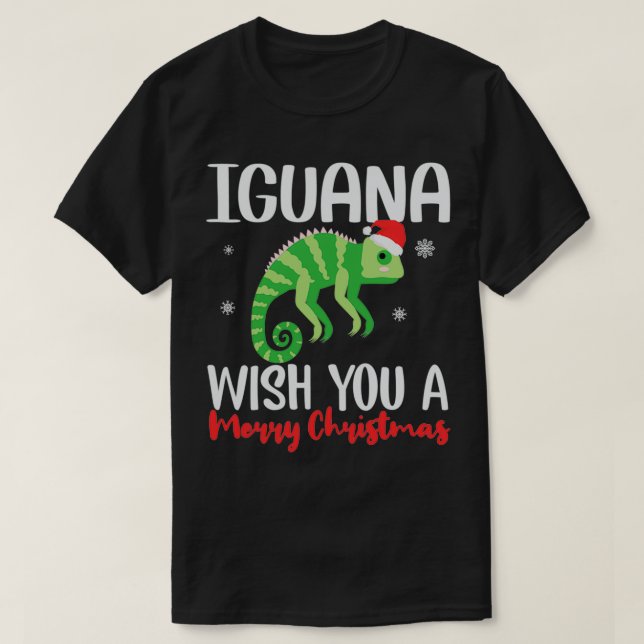 T-shirt Iguana Vous Souhaite Un Joyeux Noël Drôle (Design devant)