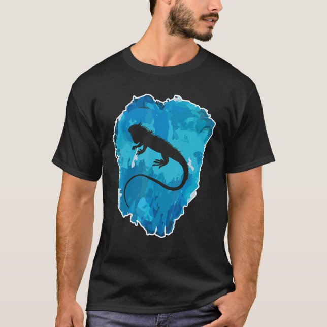 T-shirt Iguane Dans Un Bloc De Glace Pour L'éternité (Devant)