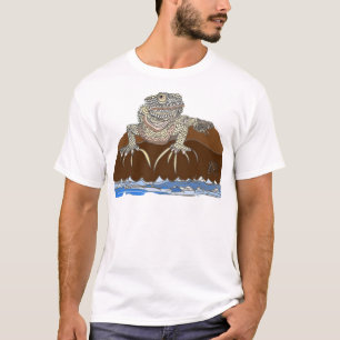 T-shirt iguane sur une roche avec le bernard l'ermite