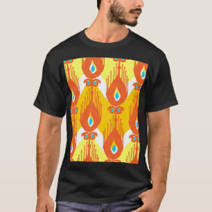 T-shirt Ikat Fabric Motif : Ethnic Vintage Design.