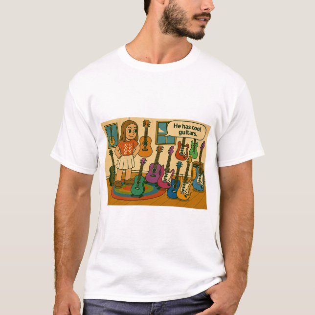 T-shirt Il a des guitares cool (Devant)