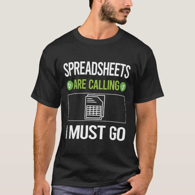 T-shirt Il Appelle Des Tableaux De Calcul (Devant)