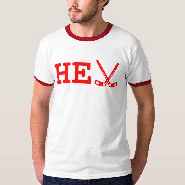 T-shirt IL doublent des bâtons de hockey (rouges) (Devant)