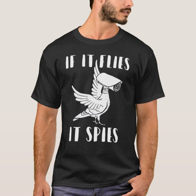 T-shirt Il espionne la théorie du complot Les oiseaux ne s (Devant)
