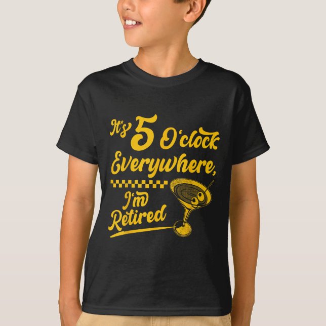 T-shirt Il est 5 heures Partout drôle Cadeaux de queue à l (Devant)
