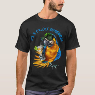 T-shirt Il Est 5 Heures Quelque Part Boire Du Parrot