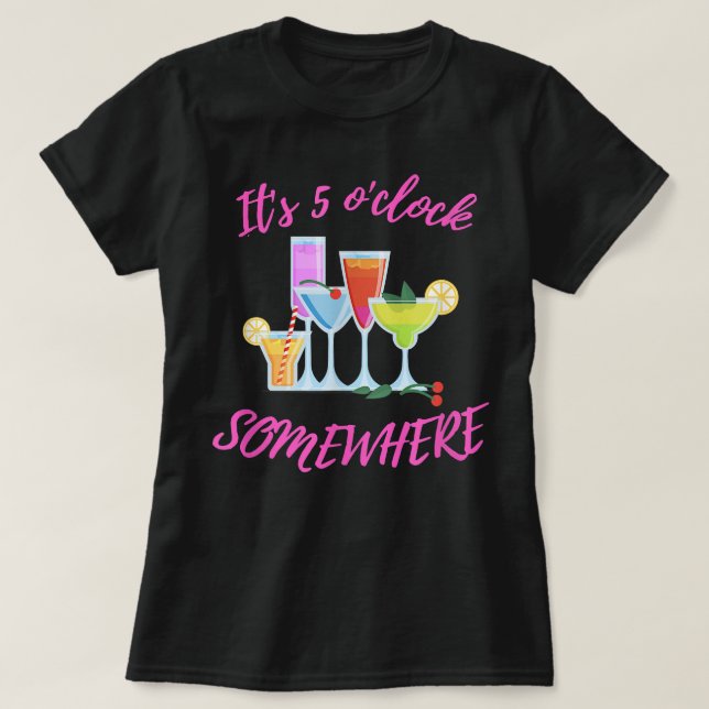 T-shirt Il est 5 heures quelque part Hello Summer Beach Lo (Design devant)
