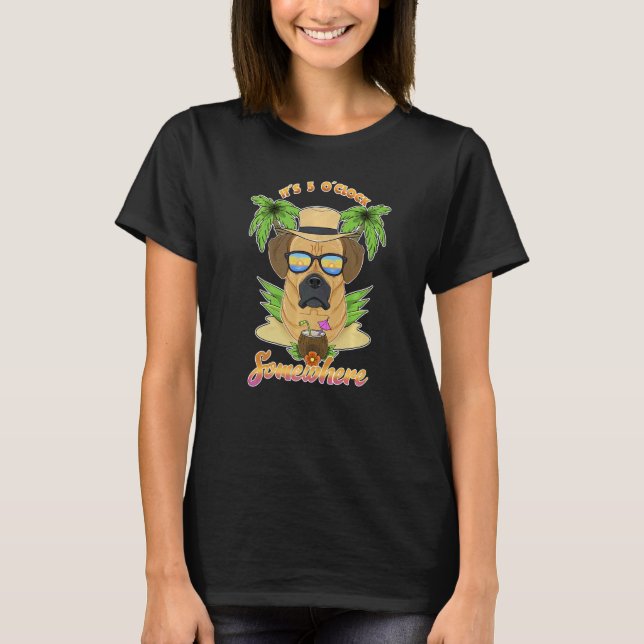 T-shirt Il est 5 heures quelque part Puggle buveur (Devant)