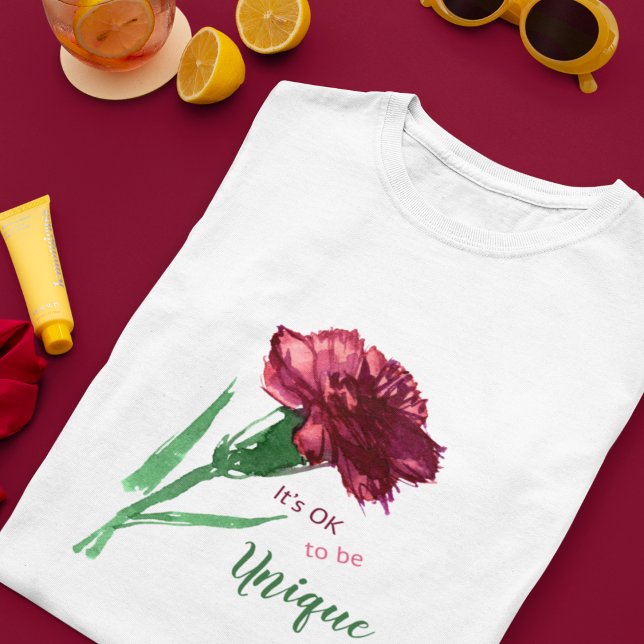 T-shirt Il Est Bon D'Être Unique Inspirationnel Fleur D'Aq (Créateur téléchargé)