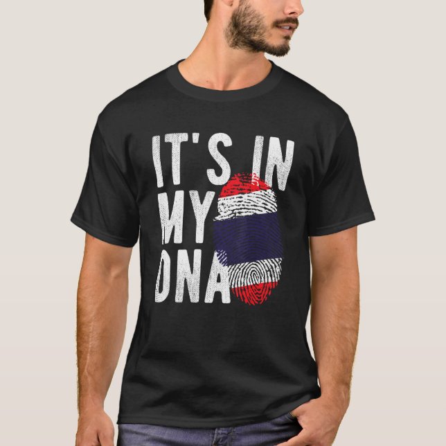 T-shirt il est dans mon ADN drapeau de Thaïlande Empreinte (Devant)