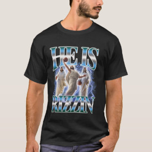 T-shirt Il est drôle de Rizzin Basketball Jésus Pâques 90s