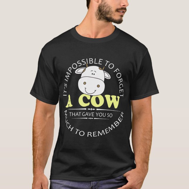T-shirt Il est impossible d'oublier une vache (Devant)