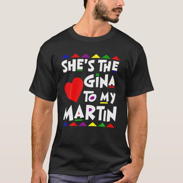 T-shirt Il Est Martin À Gina Nom Couple Personnalisé (Devant)