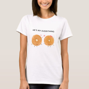 T-shirt Il est mon Bagel Love Couple Kawaii tout