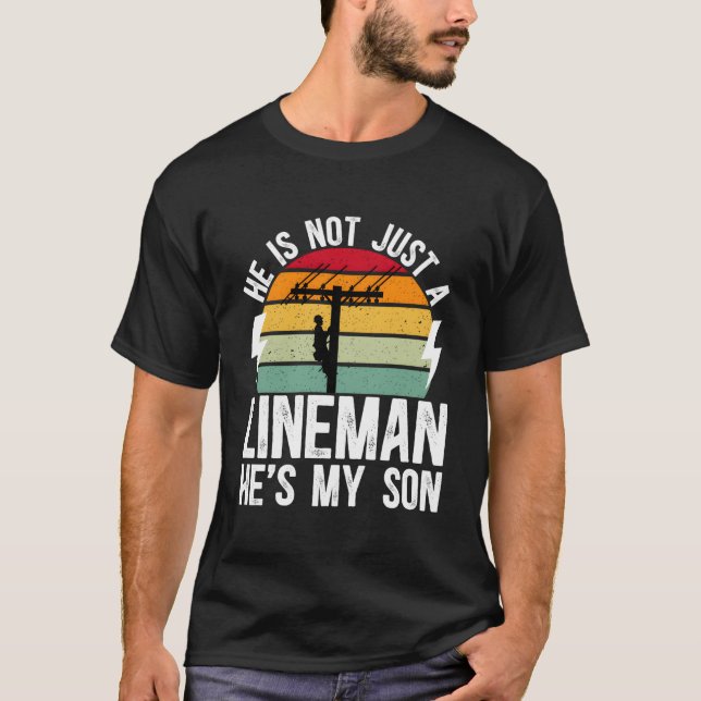 T-shirt Il Est Mon Fils Lineman Maman D'Une Lineman Mama L (Devant)