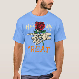 T-shirt Il est mon traitement Halloween Squelette Main ten