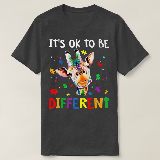T-shirt il est ok d'être une girafe de sensibilisation sur (Design devant)