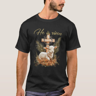 T-shirt Il Est Ressuscité Agneau Mouton Croix Jésus Christ