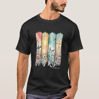 T-shirt Il Est Ressuscité Brush Stroke Jésus Joyeux Christ