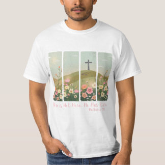 T-shirt Il Est Ressuscité Chemise Pâques Croix Chrétienne