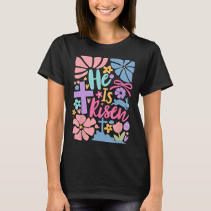 T-shirt Il est ressuscité Croix de Pâques Coquette Jésus c