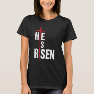 T-shirt Il est ressuscité croix jésus pour le jour de pâqu