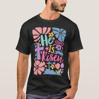 T-shirt Il Est Ressuscité Jésus Chrétien Joyeuses Pâques F