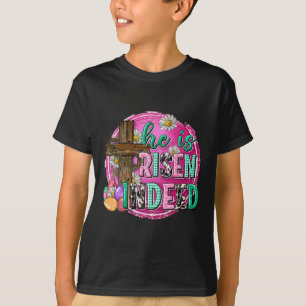T-shirt Il Est Ressuscité Jésus Chrétien Joyeux Enfant De